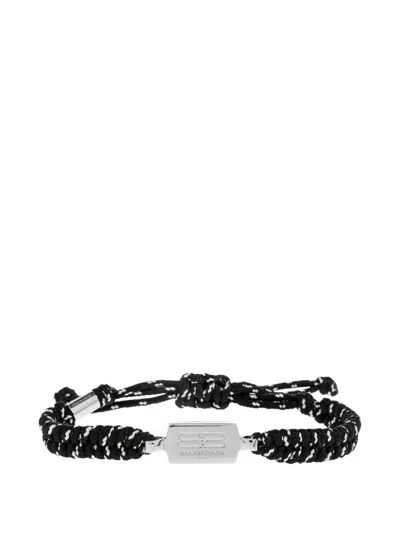 Balenciaga Saint-germain Logo-plaque Bracelet In Black
