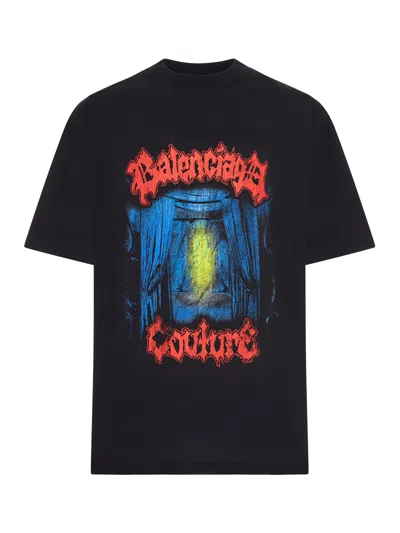 BALENCIAGA SALON DE COUTURE MEDIUM FIT T-SHIRT IN BLACK