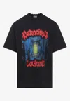 Balenciaga Cotton Salon De Couture Gothic T-shirt In Black