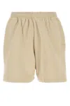 Balenciaga Sand Cotton Bermuda Shorts In Nude