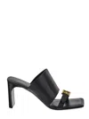 Balenciaga Black Leather Bel Air Sandals In Black