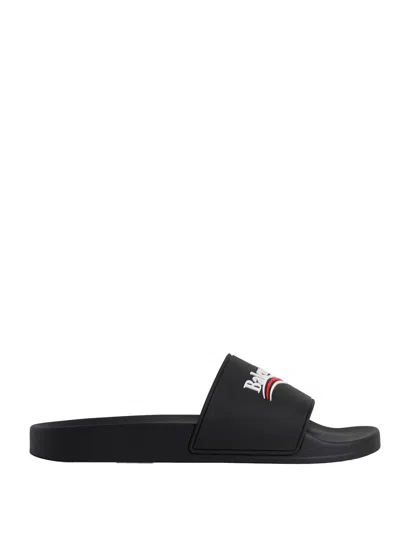 BALENCIAGA RUBBER POOL SLIDE SANDALS