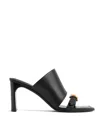Balenciaga Black Leather Bel Air Sandals In Black