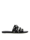 Balenciaga City Nappa Leather Flat Slides In Black