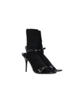 Balenciaga Avenue Sock Black Sandal In Patent Leather And Mesh