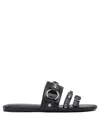 Balenciaga City Nappa Leather Flat Slides In Black
