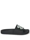 Balenciaga Black Rubber Slide Pool Sandals