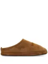 Balenciaga Men Camel Suede Alaska Ankle Slippers