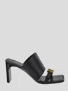 Balenciaga Black Leather Bel Air Sandals In Black