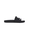 Balenciaga Black Sandals With Maxi Contrasting Logo In Tech Fabric Man