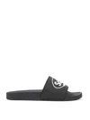 Balenciaga X Scholl Logo Pool Slides In Black