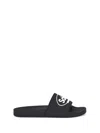 Balenciaga X Scholl Logo Pool Slides In Black