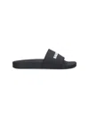 Balenciaga Logo-embossed Pool Slides In Black