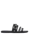 Balenciaga City Nappa Leather Flat Slides In Black