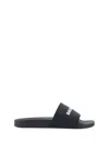 Balenciaga Logo-embossed Pool Slides In Black