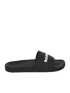 Balenciaga Logo-embossed Pool Slides In Black