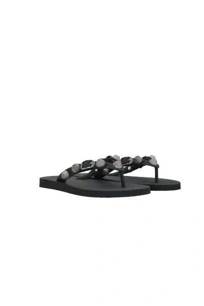 Balenciaga Sandals In Black+silver