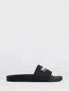 Balenciaga Embossed Logo Slip-on Sandals With Moulded Footbed In Black