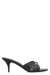Balenciaga Pointed Toe Cross-strap Heels With Metallic Accents In Black