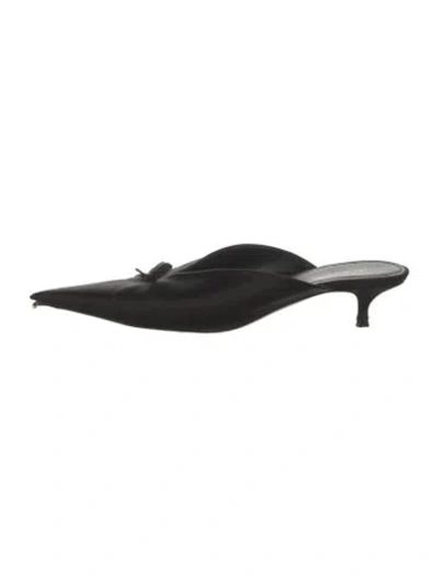 Pre-owned Balenciaga Satin Bow Accents Mules In Black