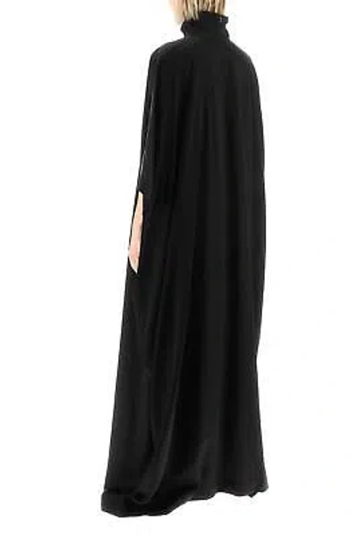 Pre-owned Balenciaga Satin Cape Dress In Black