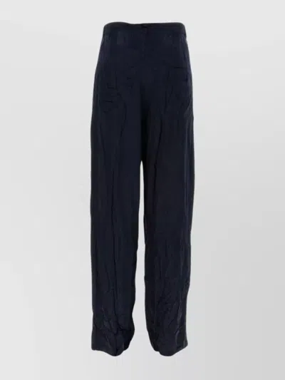 BALENCIAGA SATIN FLARED HEM WIDE-LEG PANT