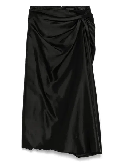 Balenciaga Satin Midi Dress In Black