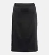 Balenciaga Satin Midi Skirt In Black