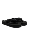 Balenciaga Fringed Strap Logo Embroidered Sandals For Women In Black
