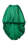 Balenciaga Satin Scuba Maxi Skirt In Green