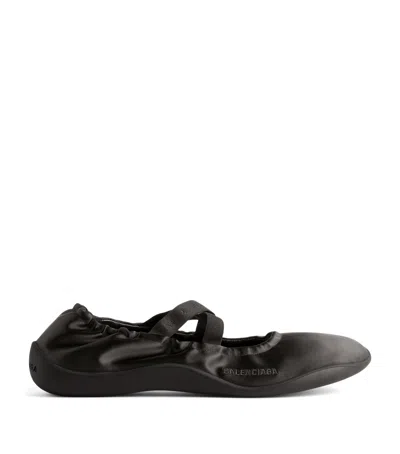 Balenciaga Satin Shibuya Elasticated Ballet Flats In Multi