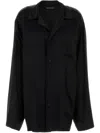 Balenciaga Black Satin Oversize Shirt In Black