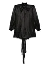 Balenciaga Silk Blouse With Decorative Tie At Neckline In Black