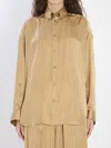 Balenciaga Satin Long-sleeved Striped Shirt In Neutral