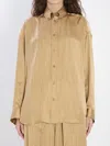 Balenciaga Satin Long-sleeved Striped Shirt In Neutral