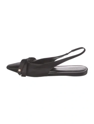 Pre-owned Balenciaga Satin Slingback Flats In Black