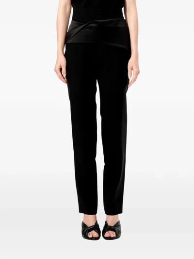 Balenciaga Satin-trimmed Tailored Trousers In Black