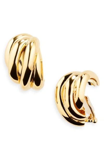 Balenciaga Saturne Clip-on Earrings In Shiny Gold