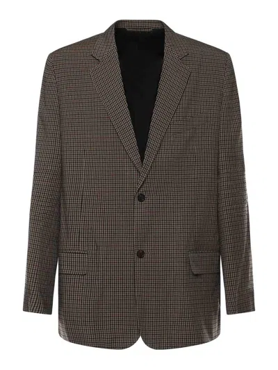 Balenciaga Single-breasted Blazer In Lyocell In Brown