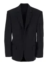 Balenciaga Men Tailored Jacket In Twill And Jersey In Blue