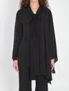 Balenciaga Black Blouse With Pussybow Collar And Asymmetric Design In Silk Woman