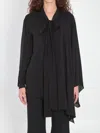 Balenciaga Black Blouse With Pussybow Collar And Asymmetric Design In Silk Woman