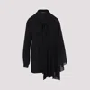 Balenciaga Black Georgette Scarf Blouse In Black