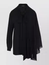 Balenciaga Black Blouse With Pussybow Collar And Asymmetric Design In Silk Woman In Black
