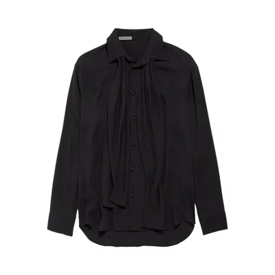 Pre-owned Balenciaga Scarf Shirt 'black' | Women's Size 36