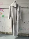 Balenciaga Scarf Tailored Maxi Coat In Gray