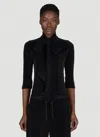 Balenciaga Scarf Turtleneck Terry-cloth Blouse In Black
