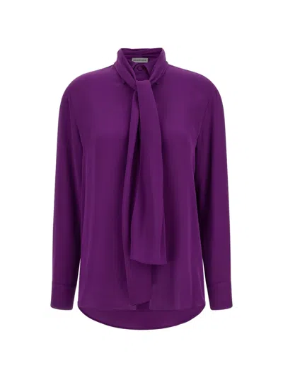 Balenciaga Scarf-collar Silk Shirt In Purple