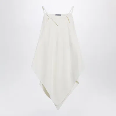 Balenciaga Scarf-inspired Wool And Silk Crepe Top In Ivory In White
