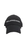 Balenciaga Logo Embroidered Adjustable Baseball Cap In Black